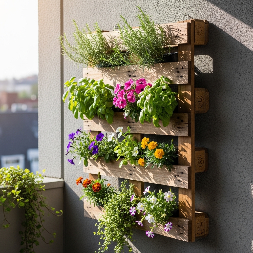 1. Vertical Pallet Garden