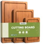 3-Piece Set Deep-Carbonized Bamboo Cutting Board for Kitchen