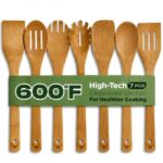 7PCS Carbonized Bamboo Wooden Spoons for Cooking Set