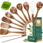 AIUHI 10Pcs Wooden Kitchen Utensils