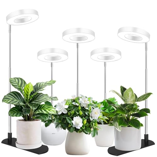 LBW Grow Lights for Indoor Plants, Full Spectrum Halo Grow Light with Base