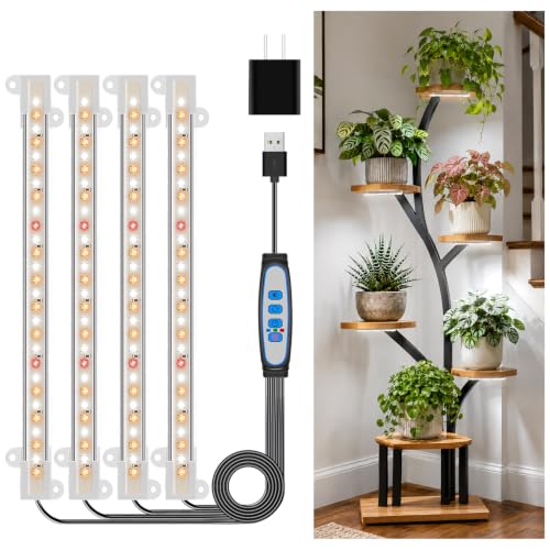 Wiaxulay 8in LED Grow Light Strip for Indoor Plants Growing, Full Spectrum