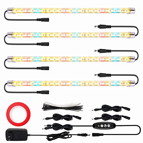 LED Grow Lights Strips for Indoor Plants with Auto ON & Off Timer, T5 Sunlike Full Spectrum Grow Lights Bar Growing Lamps for Greenhouse Shelves Hydroponics Succulent, 4 Dimmable Levels