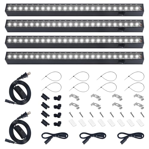 Barrina T5 Grow Lights for Indoor Plants, Full Spectrum, 1ft 5000K, 4 Packs