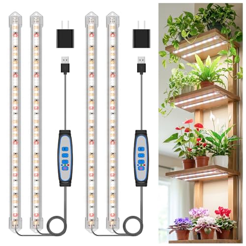 Kullsinss 16in Grow Light Strips, 2-Bar 120 LEDs Full Spectrum Plant Light