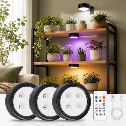 3-Pack Rechargeable Grow Lights for Indoor Plants, Cordless Plant Grow Lamp