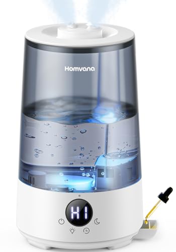 Homvana 3.6L Top-Fill Cool Mist Humidifiers for Bedroom, Large Room(Grey)