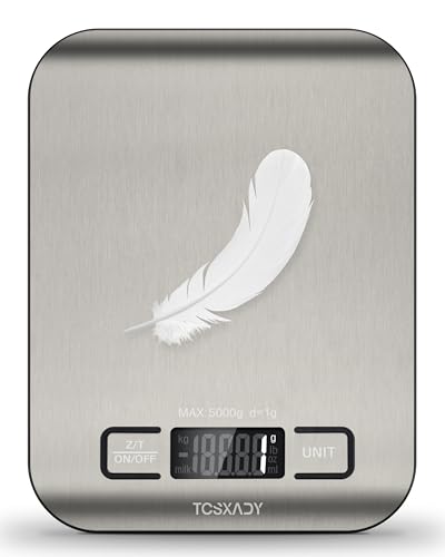 Tcsxady Food Scale, Digital Kitchen Scale with Grams & Ounces Units, 11lb