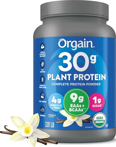 Orgain Organic Vegan 30g High Protein Powder, Vanilla, 2.01 lb