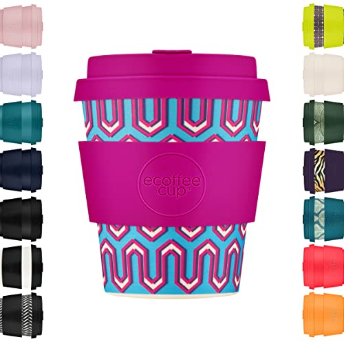Ecoffee Cup 8oz (240ml) Reusable Coffee Cup – PLA Plant-Based Travel Mug with Silicone Lid, Melamine Free & Dishwasher Safe – Messages from the Unseen World