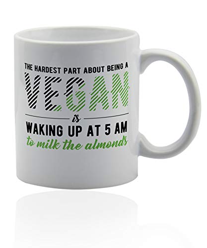 Vegan Ceramic Mug Microwave & Dishwasher Safe for Coffee, Tea, Juice Ideal Kitchen, Living Room, Studio Thoughtful Gift Vegans, Plant Based Lifestyle Lovers 11oz
