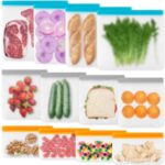 VUEKYN 12 Pack Reusable Freezer Bags Dishwasher Safe