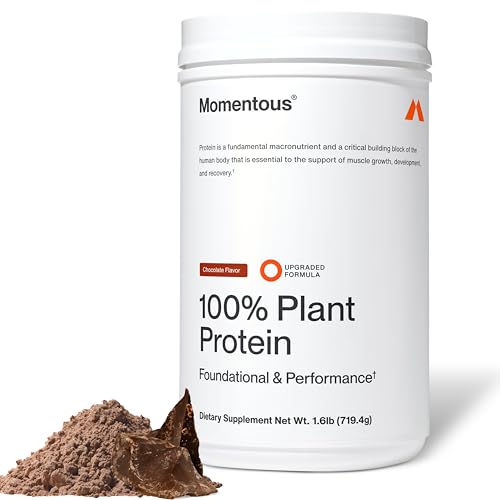 Momentous Vegan Protein Powder, 20g Pea & Rice Blend Protein, Chocolate