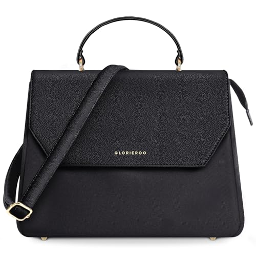 GLORIEROO Lunch Box Tote Women - Fashion Stylish Vegan Leather Insulated Lunch Bag with Removable Strap for Work - Teacher Mothers Day Christmas Gifts for Women