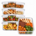 PrepNaturals 5 Pack 30oz Glass Meal Prep Containers -