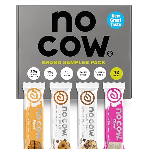 No Cow Vegan Protein Bars, Brand Sampler, 12 Pack