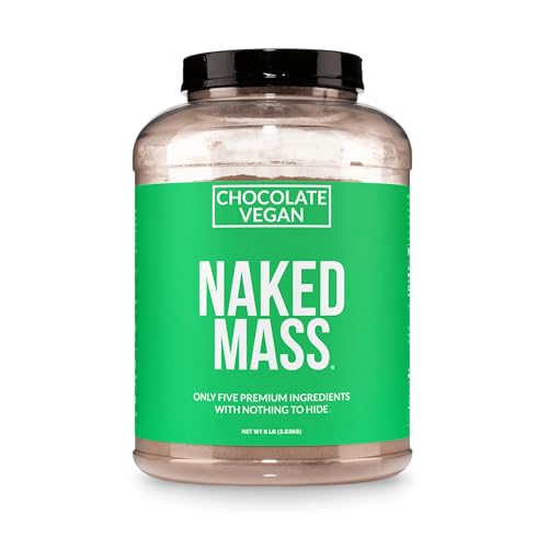 NAKED Vegan Mass - Chocolate Vegan Weight Gainer - 1,280 Calories, Non-GMO, Soy & Gluten Free, No Artificial Ingredients - 8LB Bulk - 11 Servings