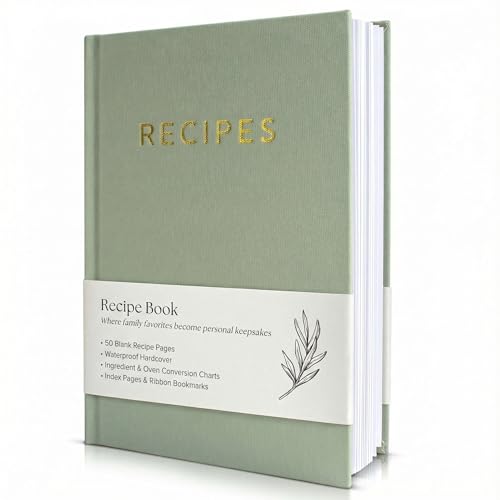Aesthetic Blank Recipe Book To Write In and Organize Your Own Recipes