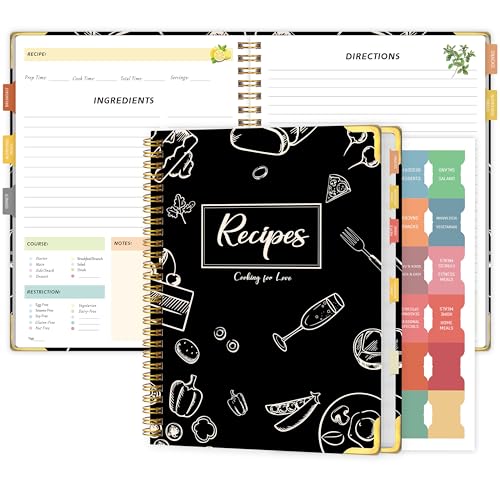 Blank Recipe Book to Write in Your Own Recipes, Cook Books, 7.5" x 10"