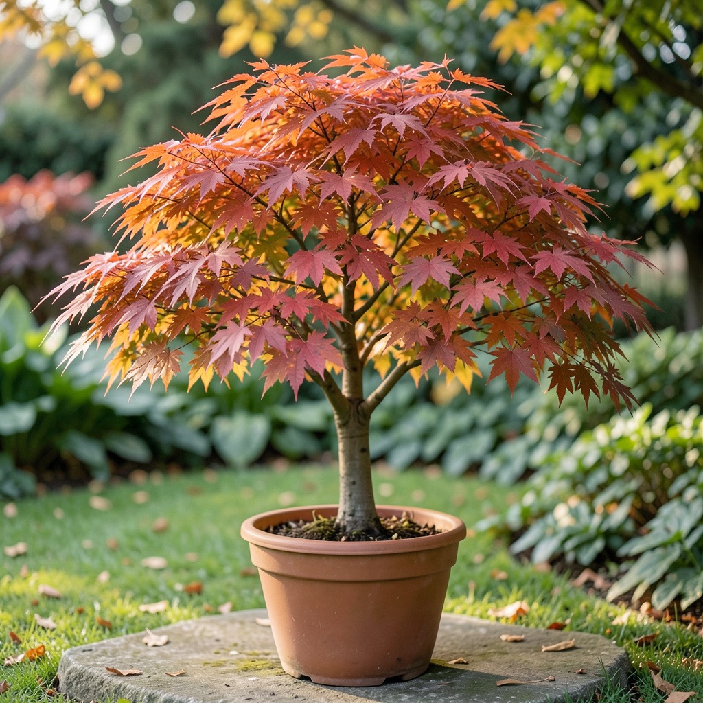 japanese maple tree in pot