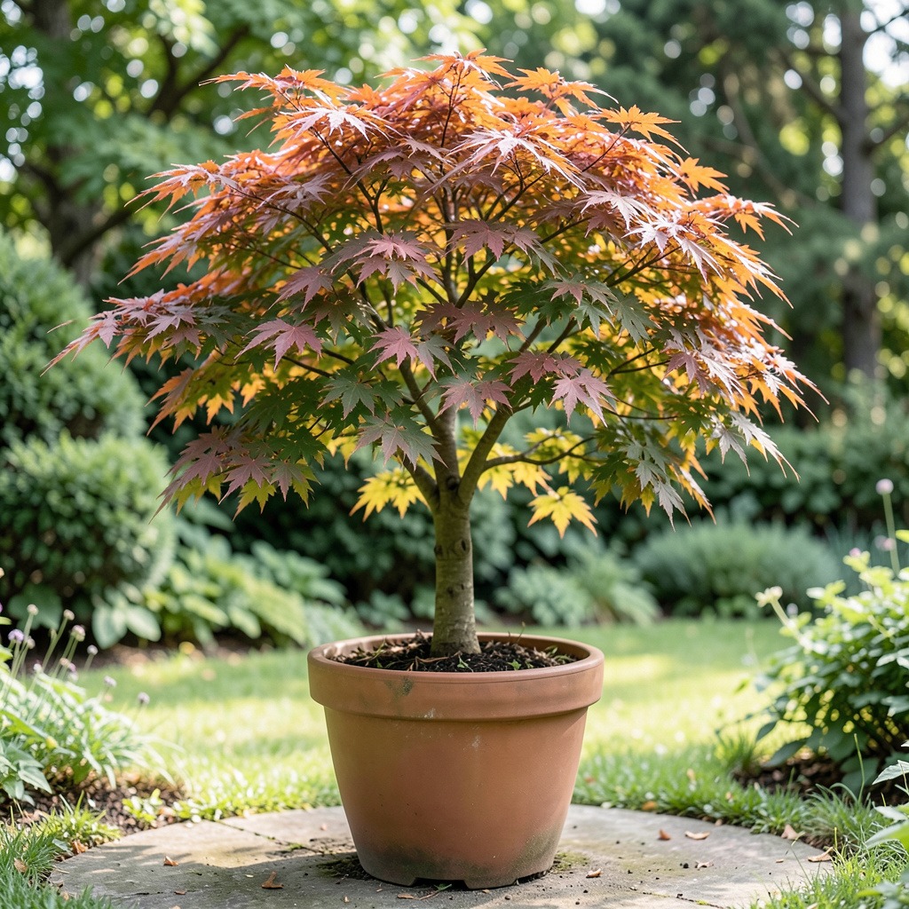 japanese maple tree in pot