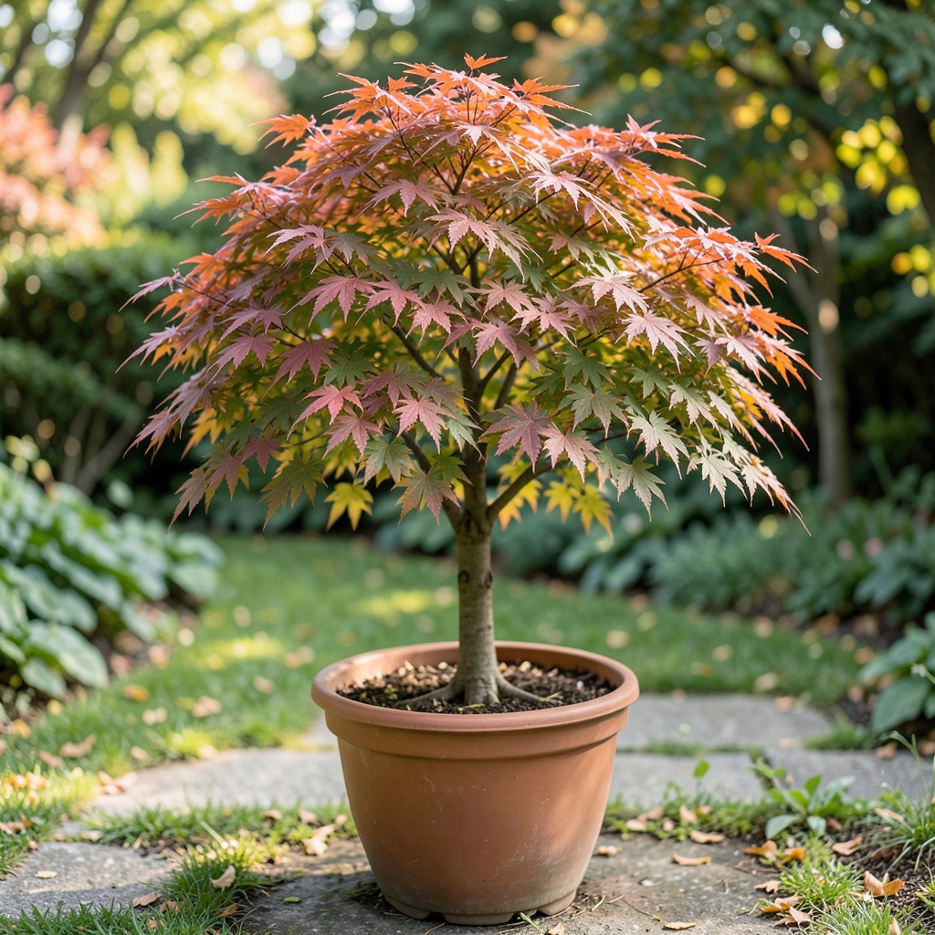 japanese maple tree in pot