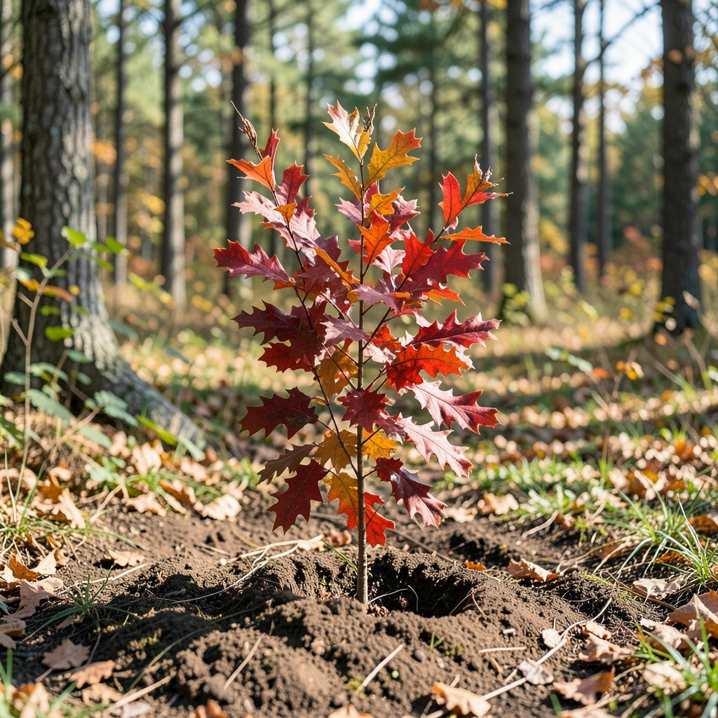 northern red oak planting