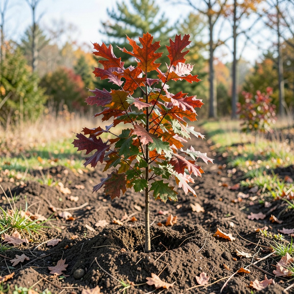 northern red oak planting