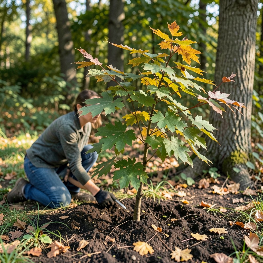 norway maple planting