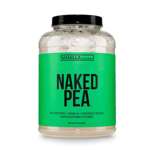 Naked Pea - Vanilla Pea Protein Isolate from North American Farms - 5lb Bulk, NSF Certified, Plant Based, Vegetarian & Vegan Protein Power, Easy to Digest, Non-GMO, Gluten Free, Lactose Free, Soy Free