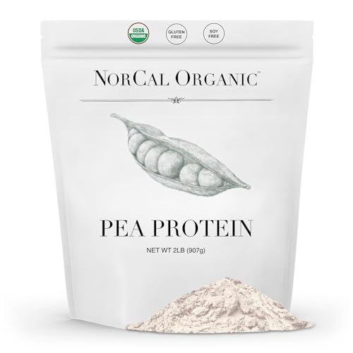 NorCal Organic Pea Protein Isolate, Unflavored, Vegan, 2 lb, 35 Servings