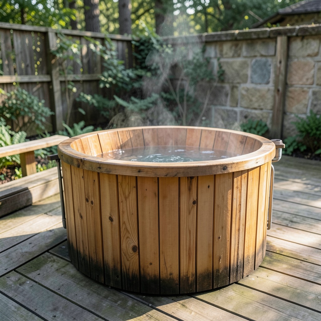 pros and cons wood fired hot tub