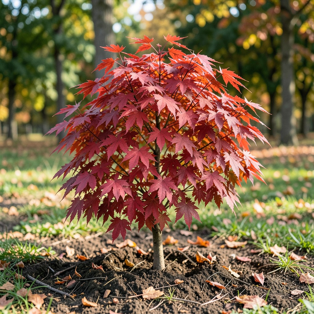 red maple planting