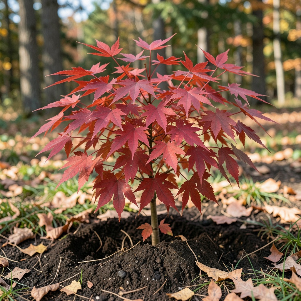 red maple planting