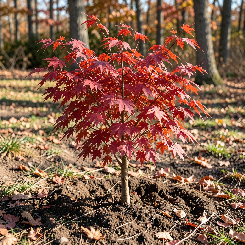 red maple planting