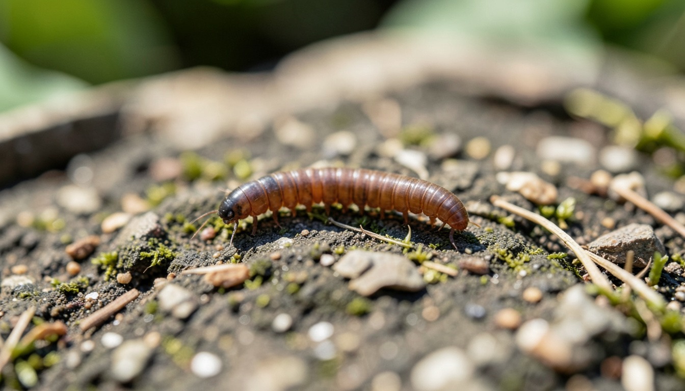grub worm crawling on back