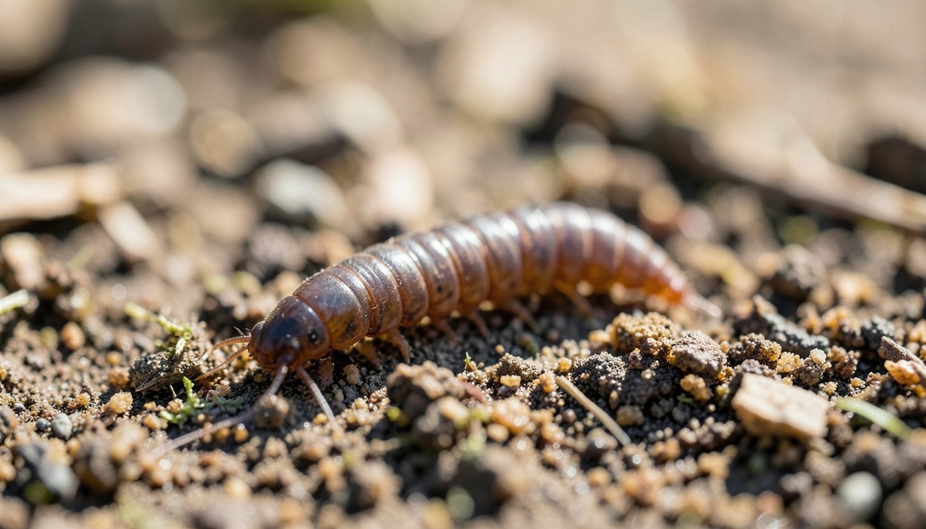grub worm crawling on back